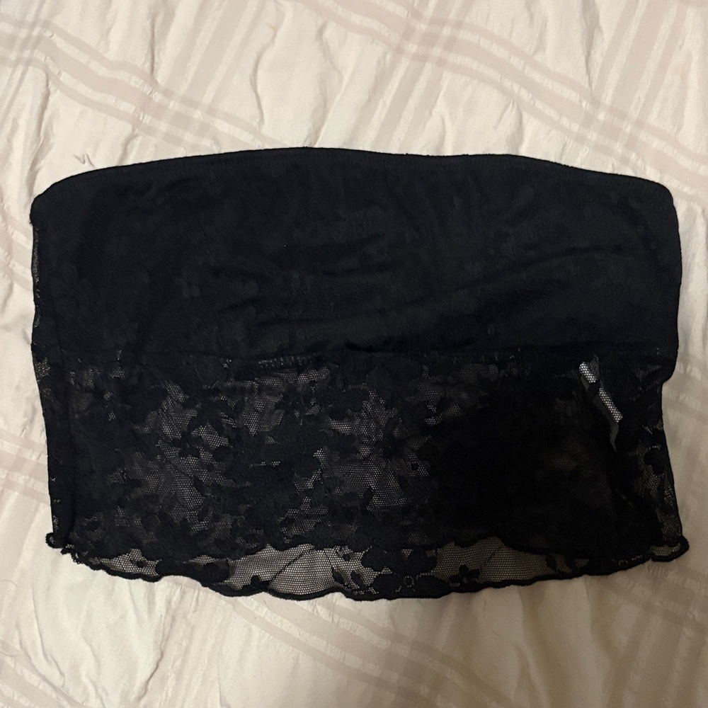 SHEIN Black Floral Lace Bandeau